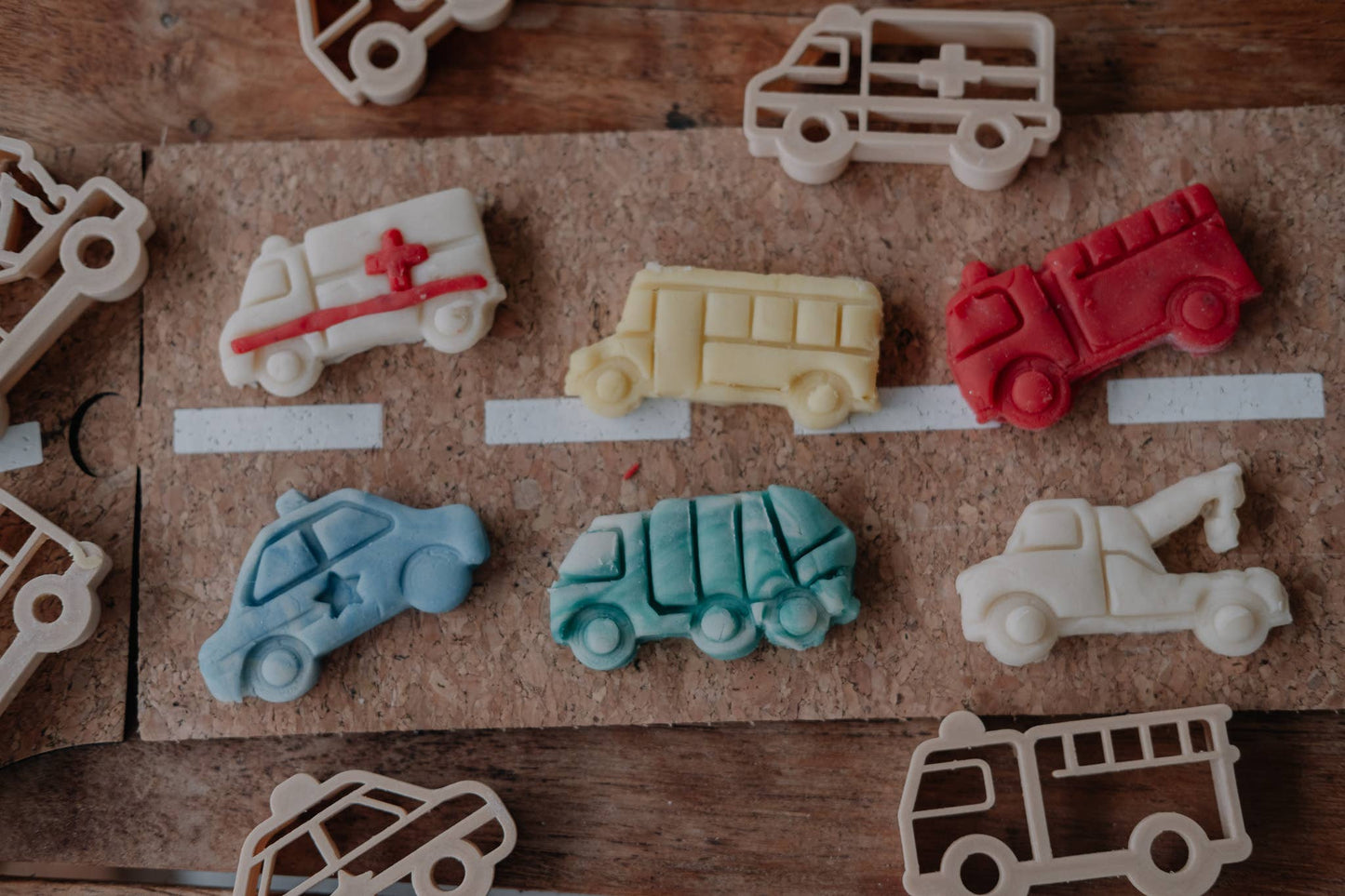 Service Vehicle Eco Cutter™ Play Doh or Cookie Dough Cutter Set