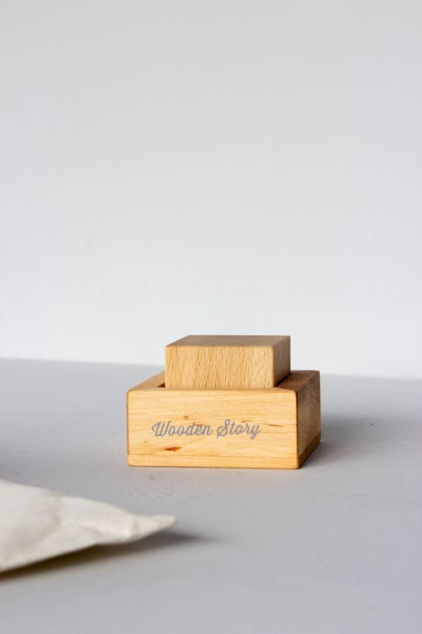 My First Montessori Set: Egg, Cube, + Ball and Cup Wooden Toys