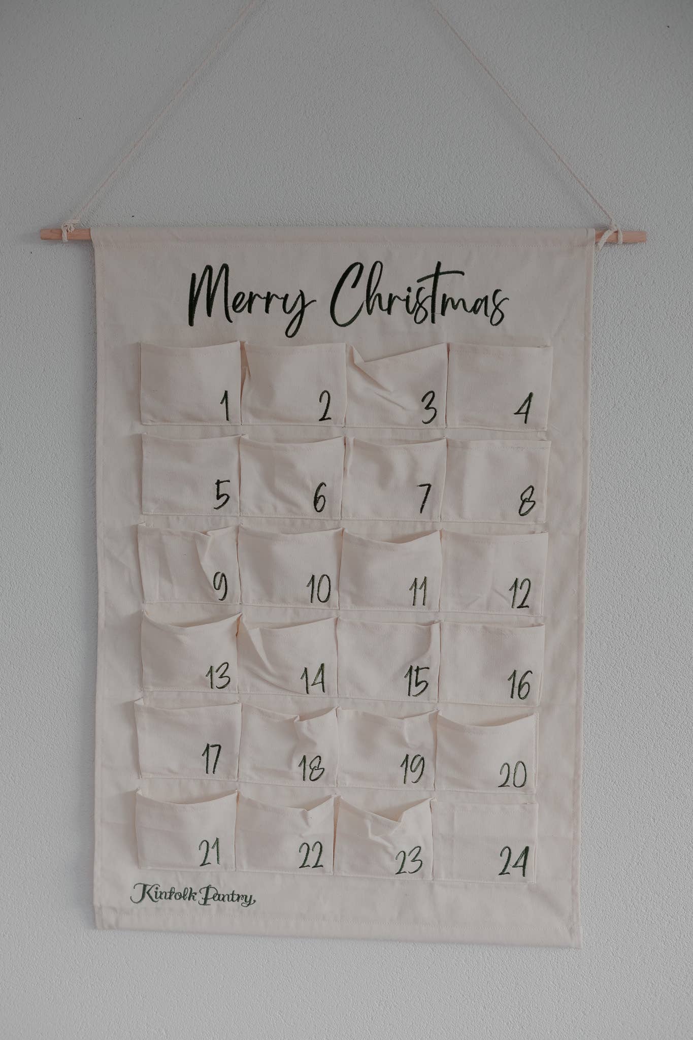 Kinfolk Linen Christmas Advent Hanging Calendar
