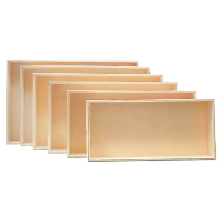 Unfinished Wood Nesting Sensory Play Trays, Set of 6