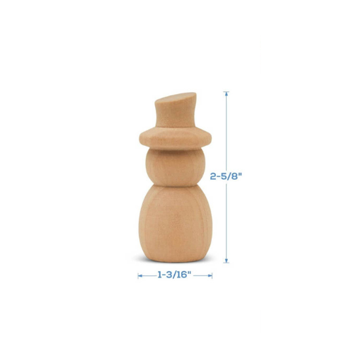 Snowman Wood Peg Doll