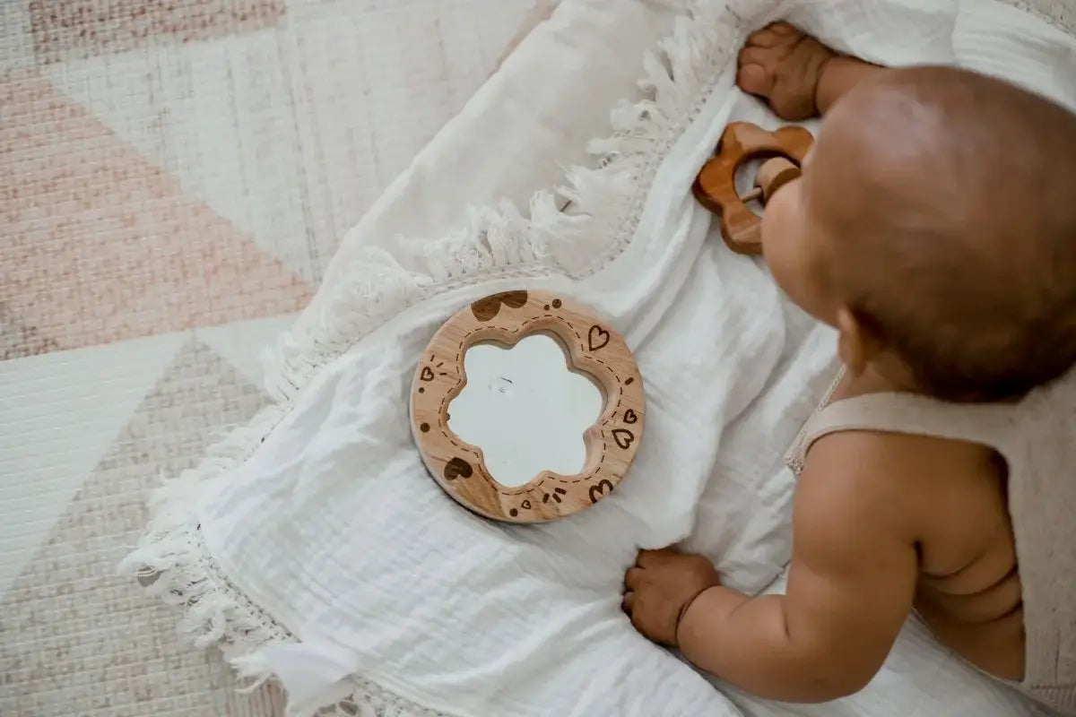 Flower Blossom Baby Shower Gift Set with Rattle Mirror and Picture Frame