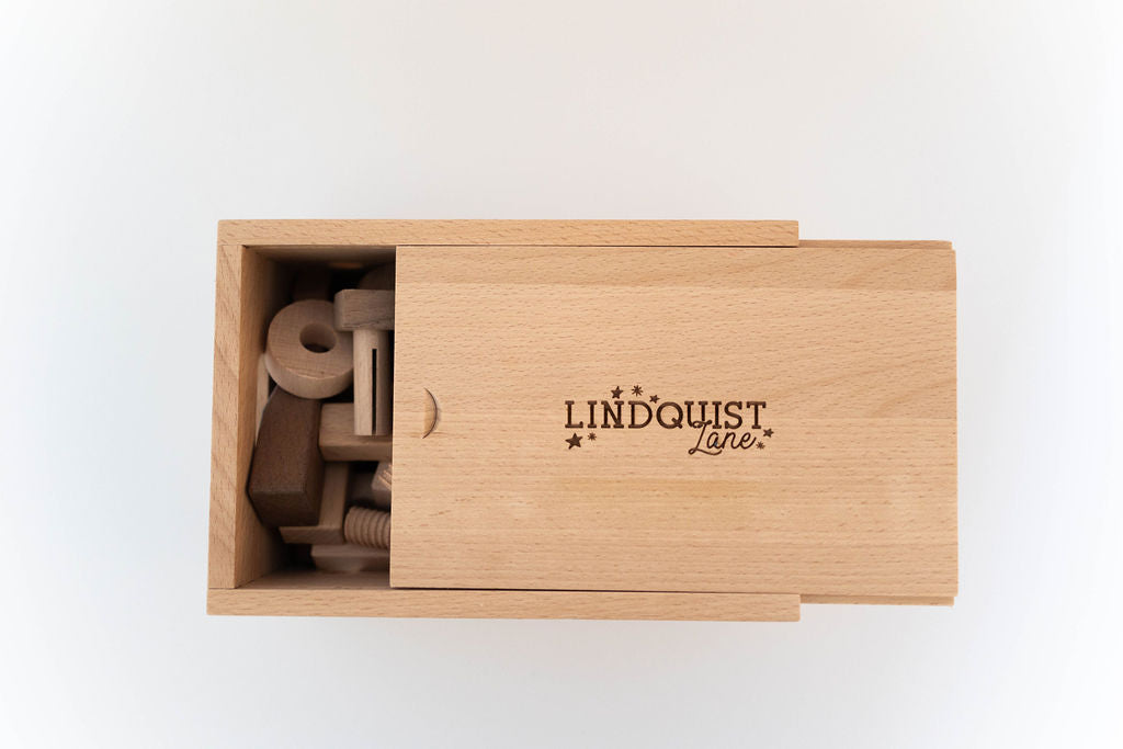 Lindquist Lane Wooden Tool Set in Box