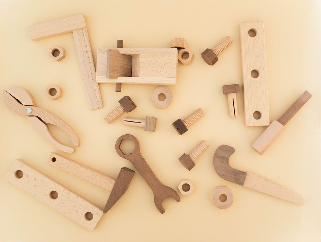 Lindquist Lane Wooden Tool Set in Box