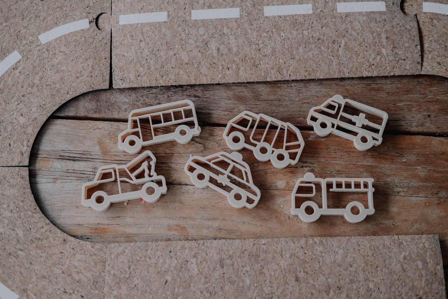 Service Vehicle Eco Cutter™ Play Doh or Cookie Dough Cutter Set