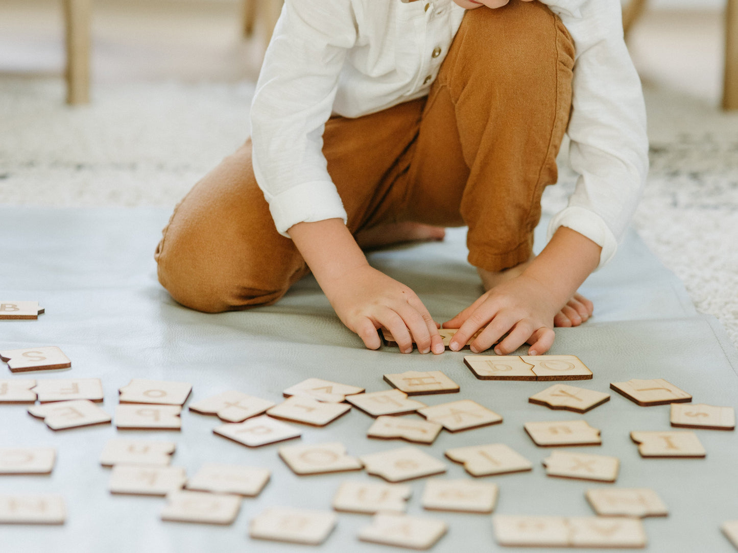 Wooden Alphabet Puzzle Uppercase & Lowercase Matching Game