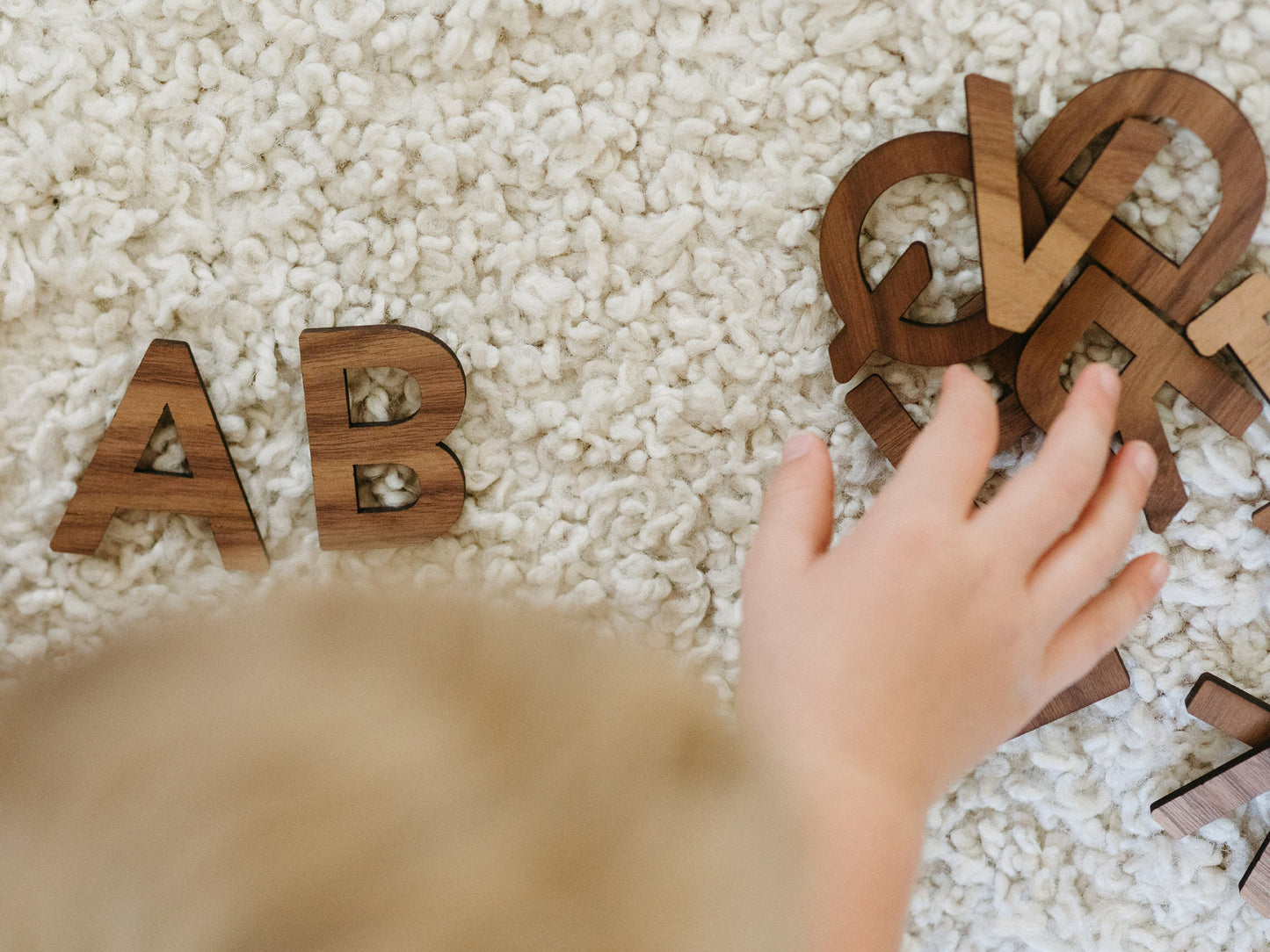 Wooden Alphabet Set Wood Letters & Movable Alphabet in Walnut