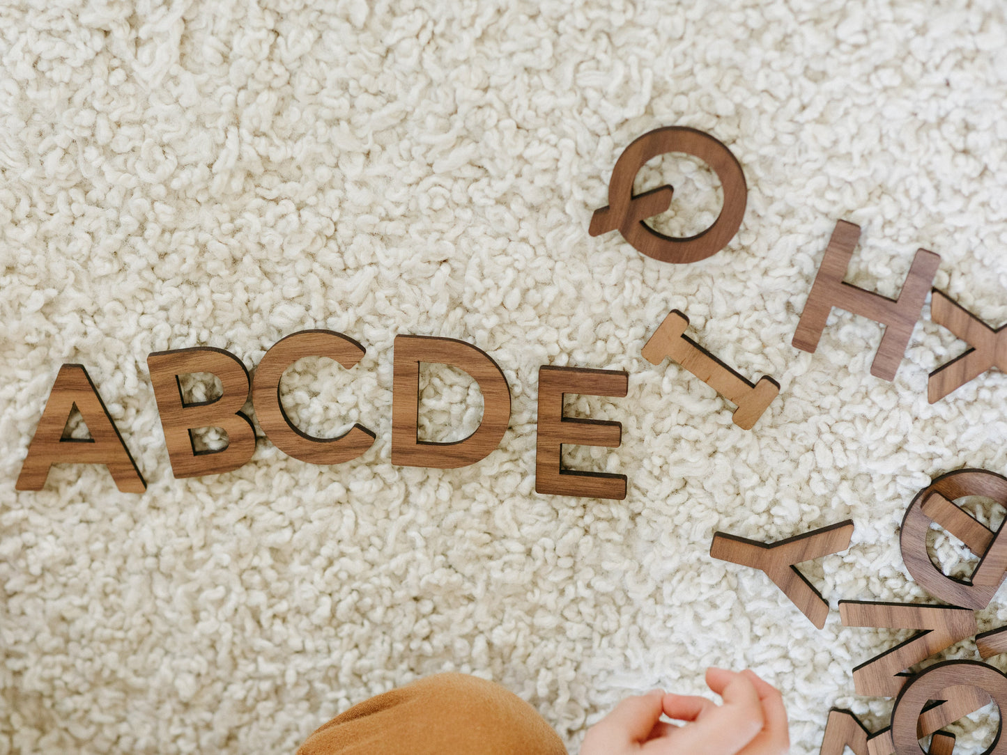 Wooden Alphabet Set Wood Letters & Movable Alphabet in Walnut