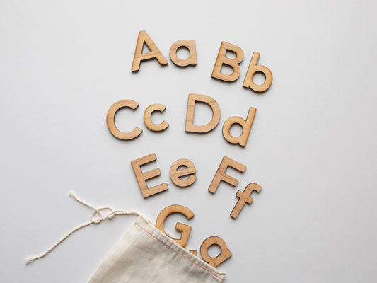 Wooden Alphabet Set Wood Letters & Movable Alphabet in Maple