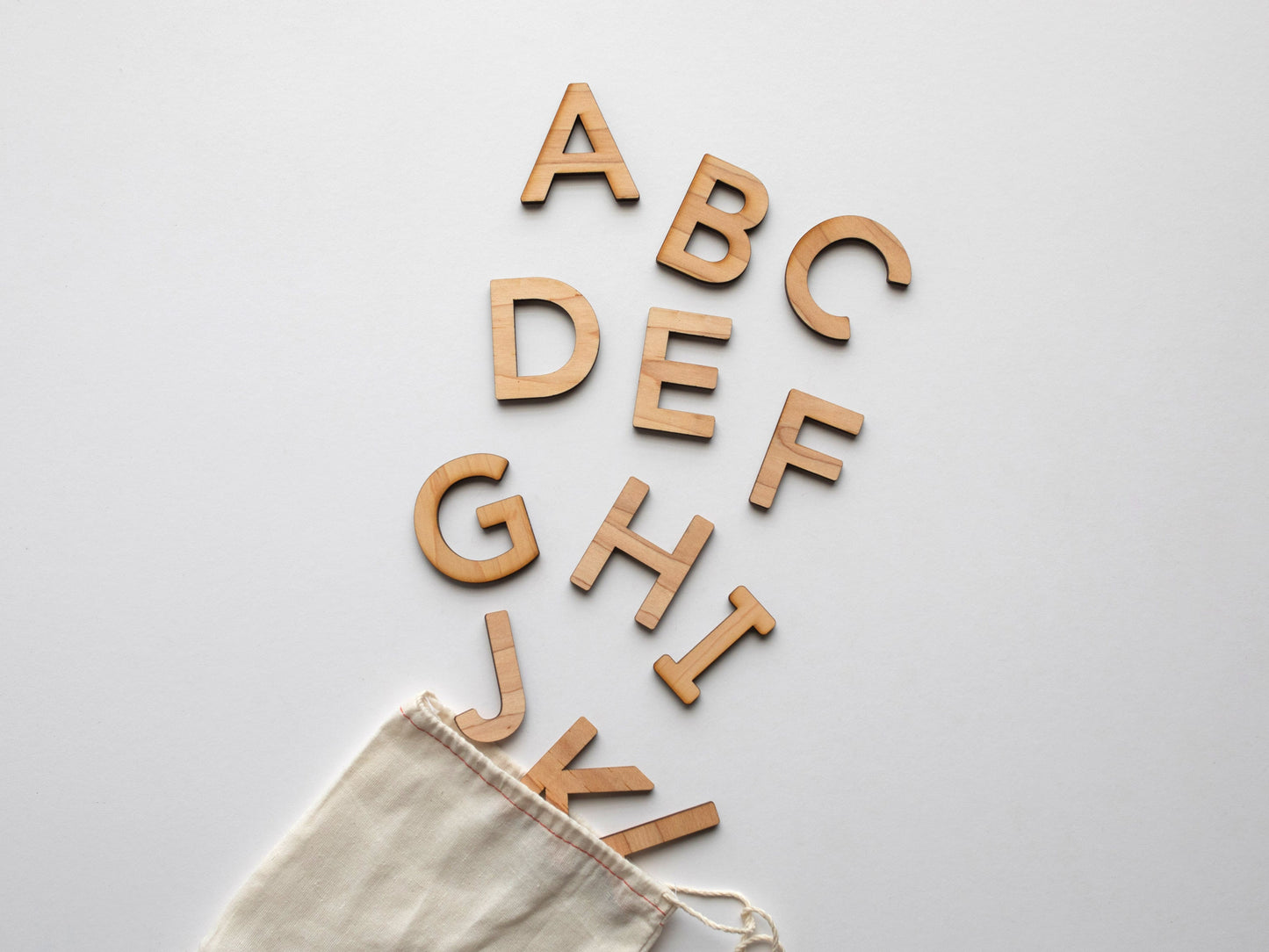 Wooden Alphabet Set Wood Letters & Movable Alphabet in Maple