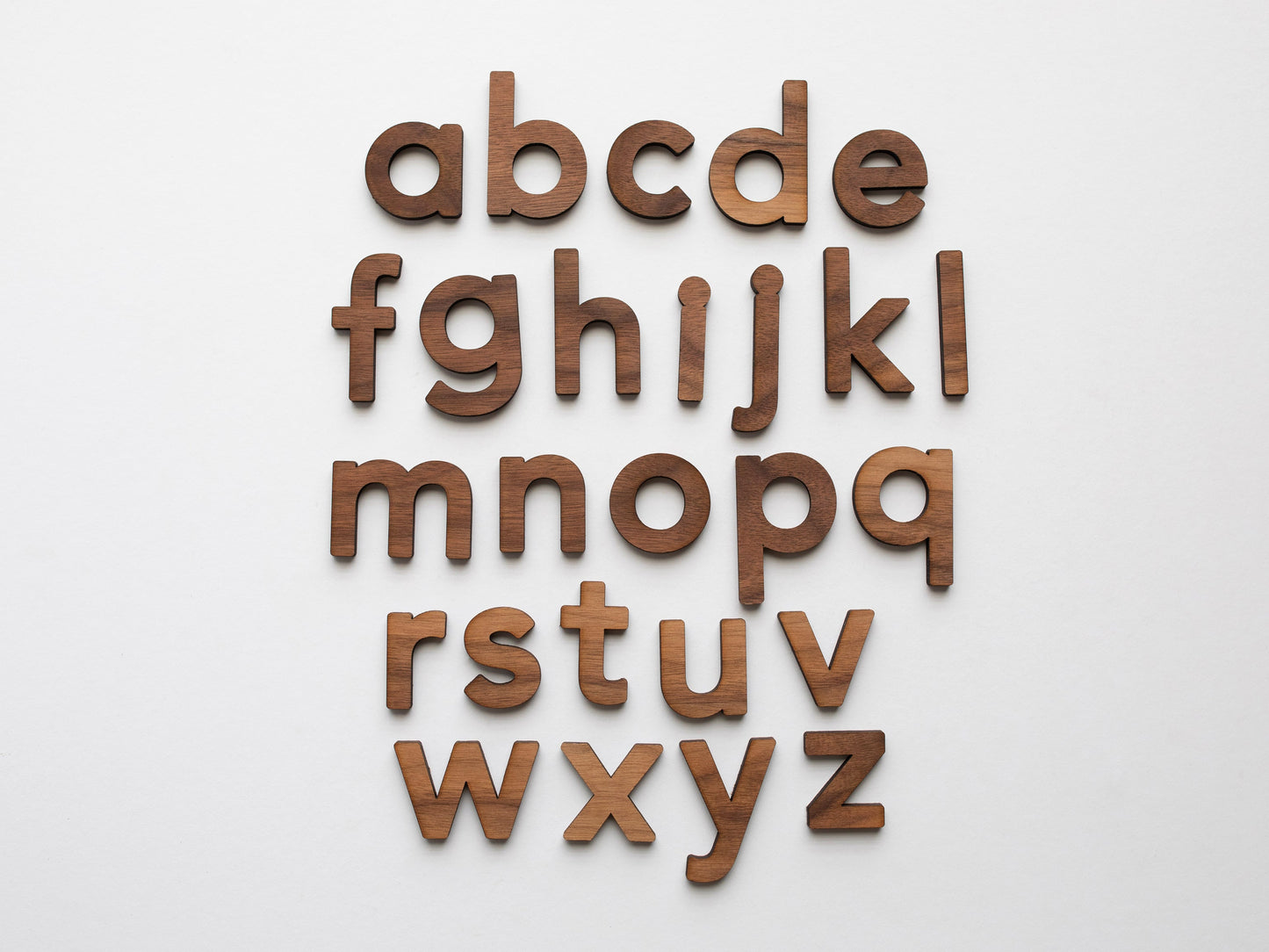 Wooden Alphabet Set Wood Letters & Movable Alphabet in Walnut