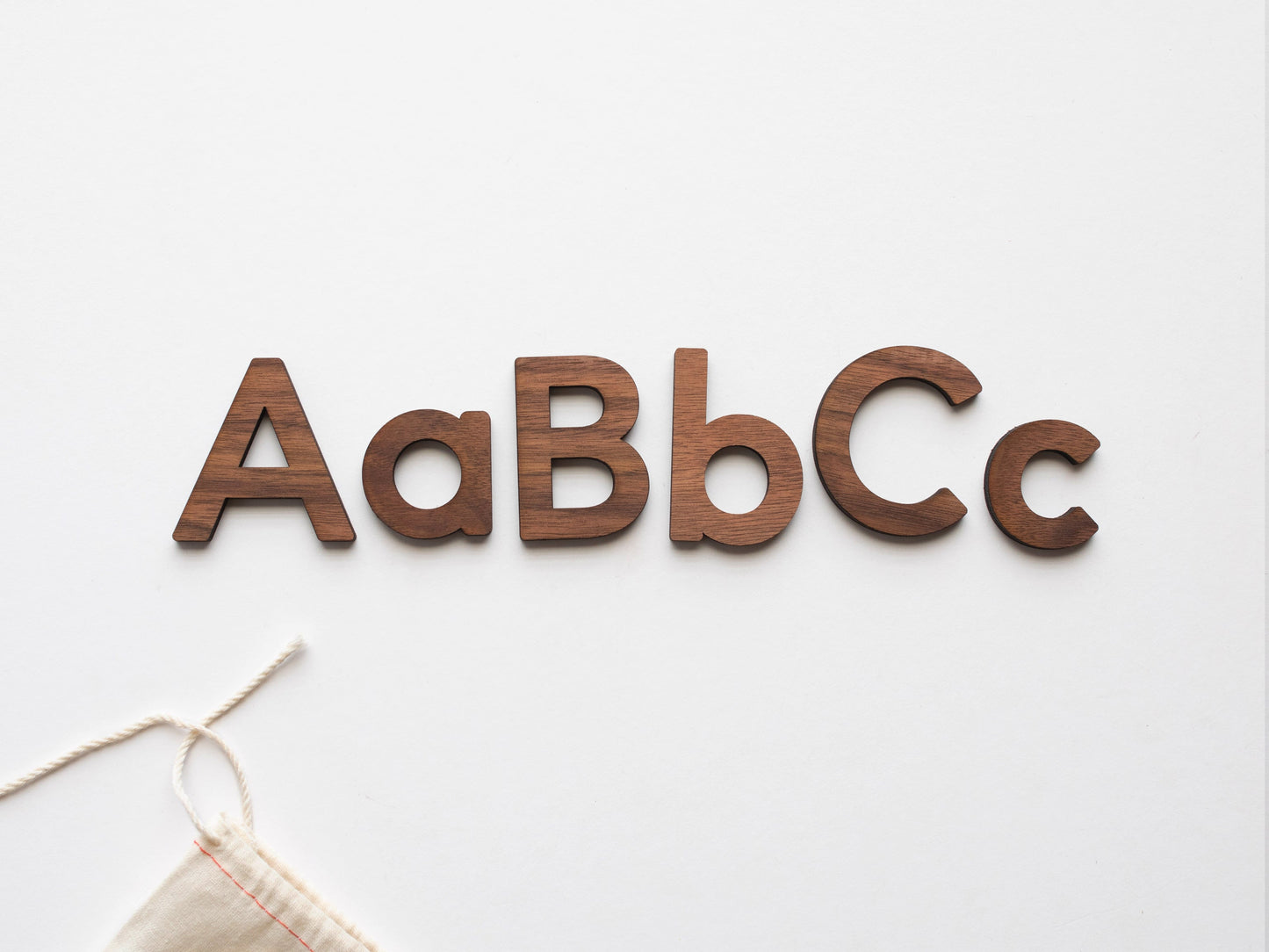 Wooden Alphabet Set Wood Letters & Movable Alphabet in Walnut
