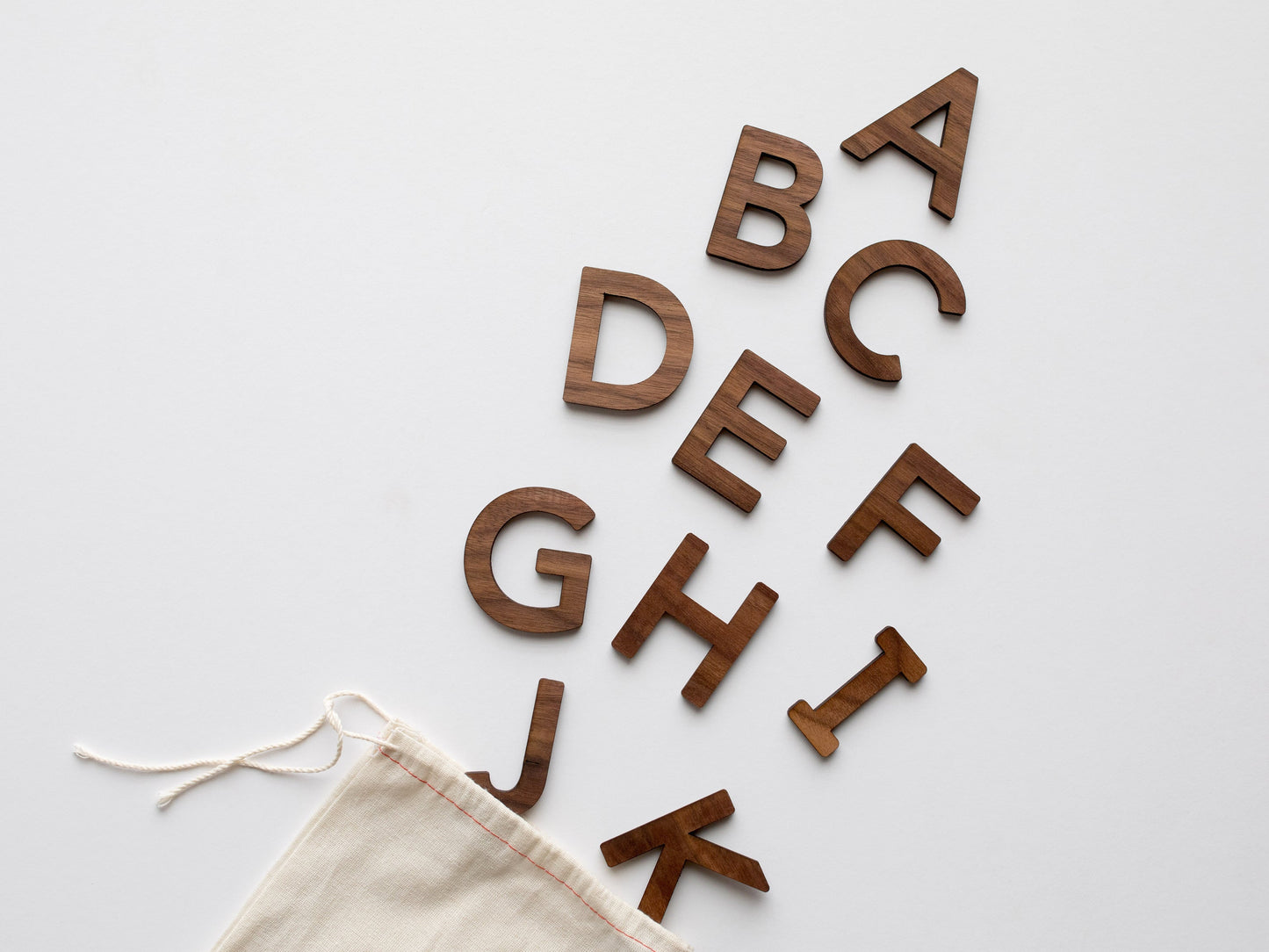 Wooden Alphabet Set Wood Letters & Movable Alphabet in Walnut