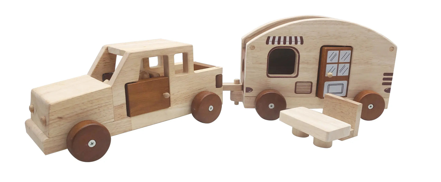 Car and Camper Wooden Toy Set