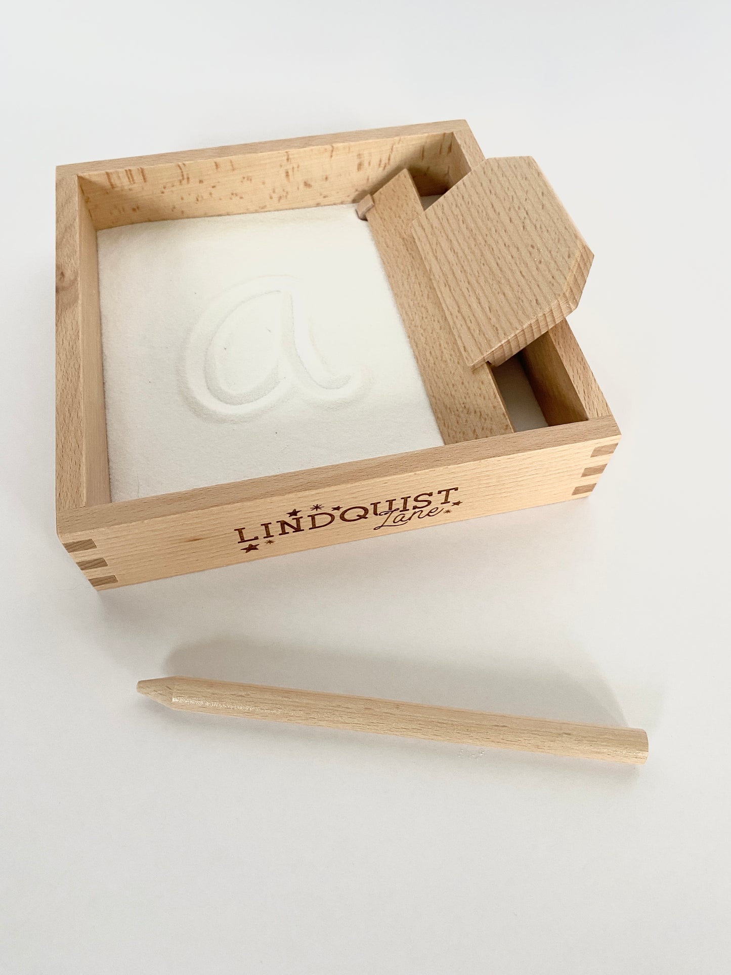Sand Tray Writing Box with Stick and Scraper for Multisensory Tracing