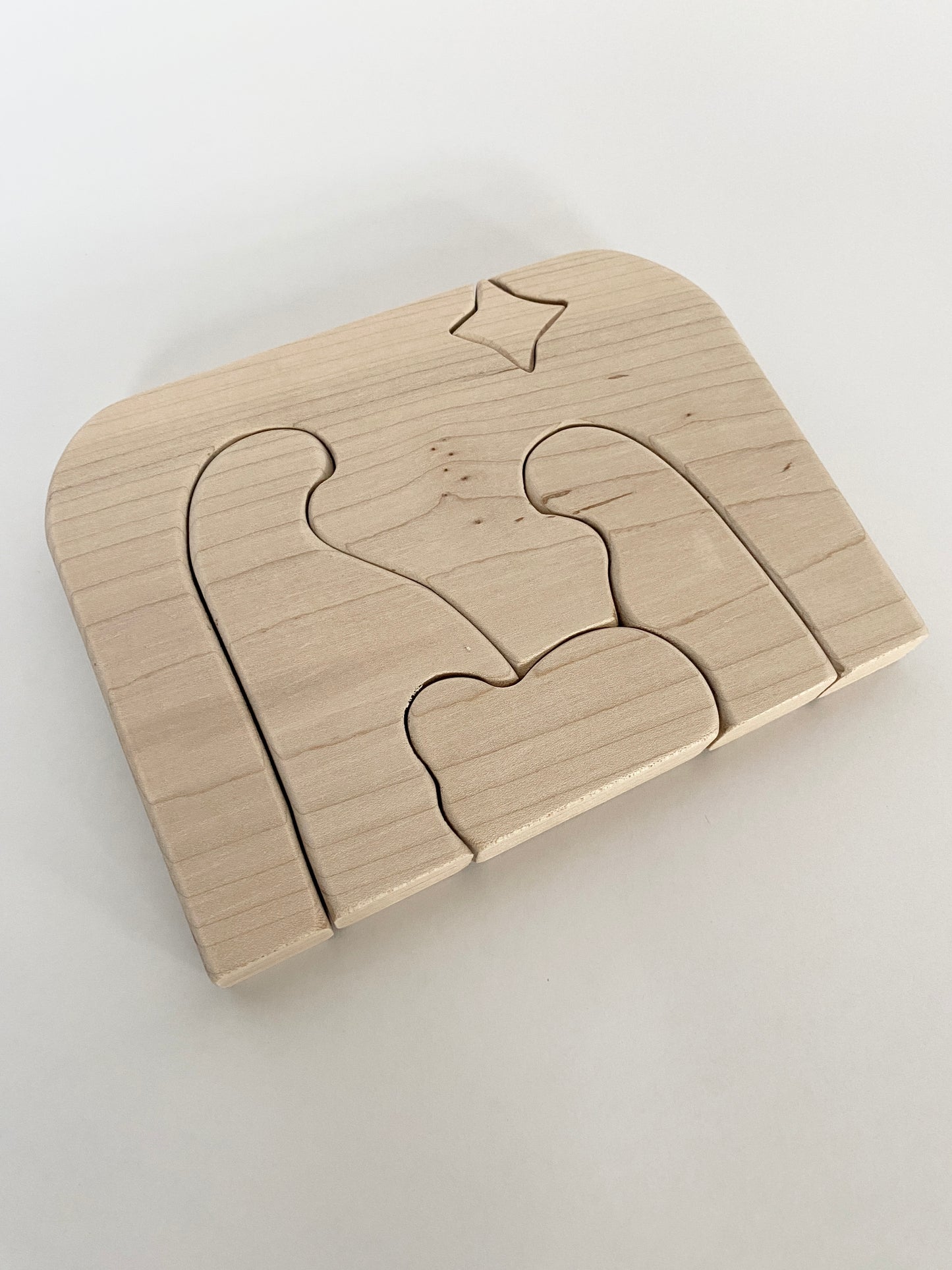 Modern Simple Wooden Nativity Scene Christmas Puzzle