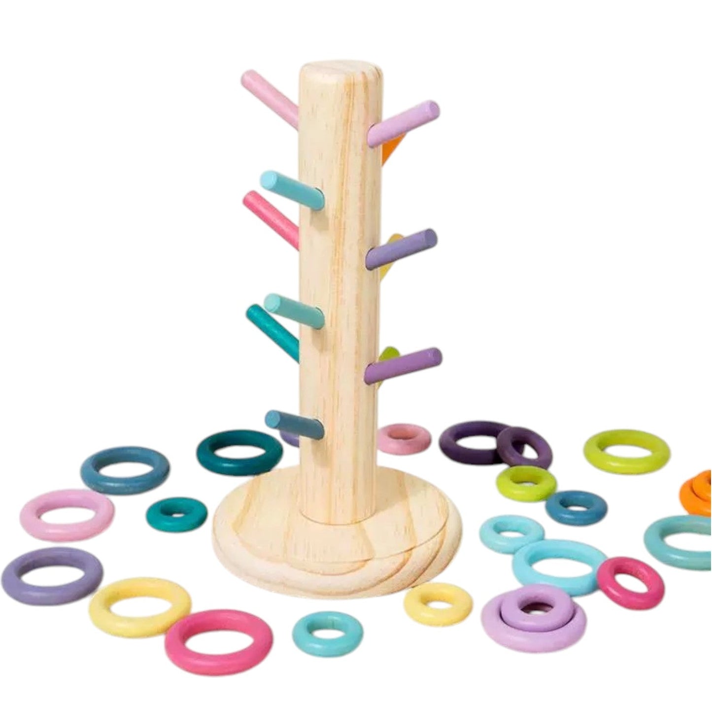 12-Dowel Sorting Tree with 24 Building Rings Set