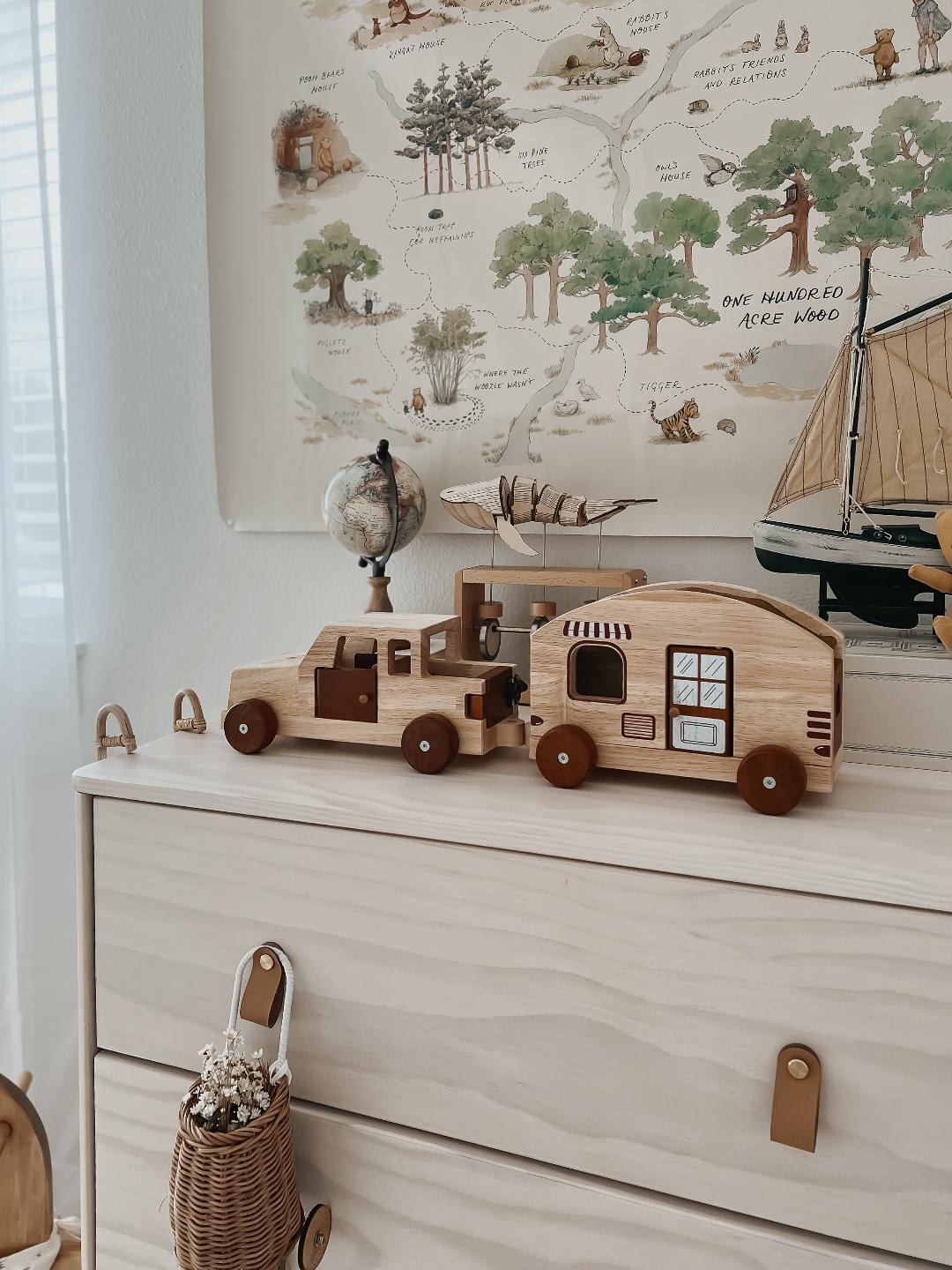 Car and Camper Wooden Toy Set