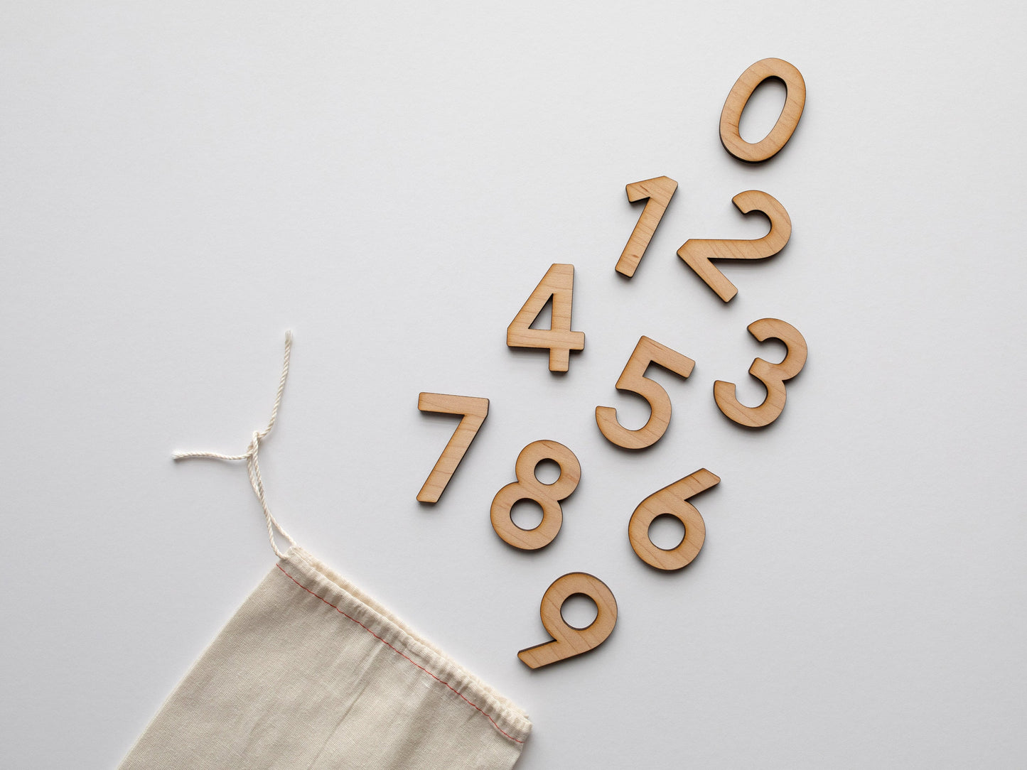 Wooden Number Set Wood Numerals & Math Symbols in Maple
