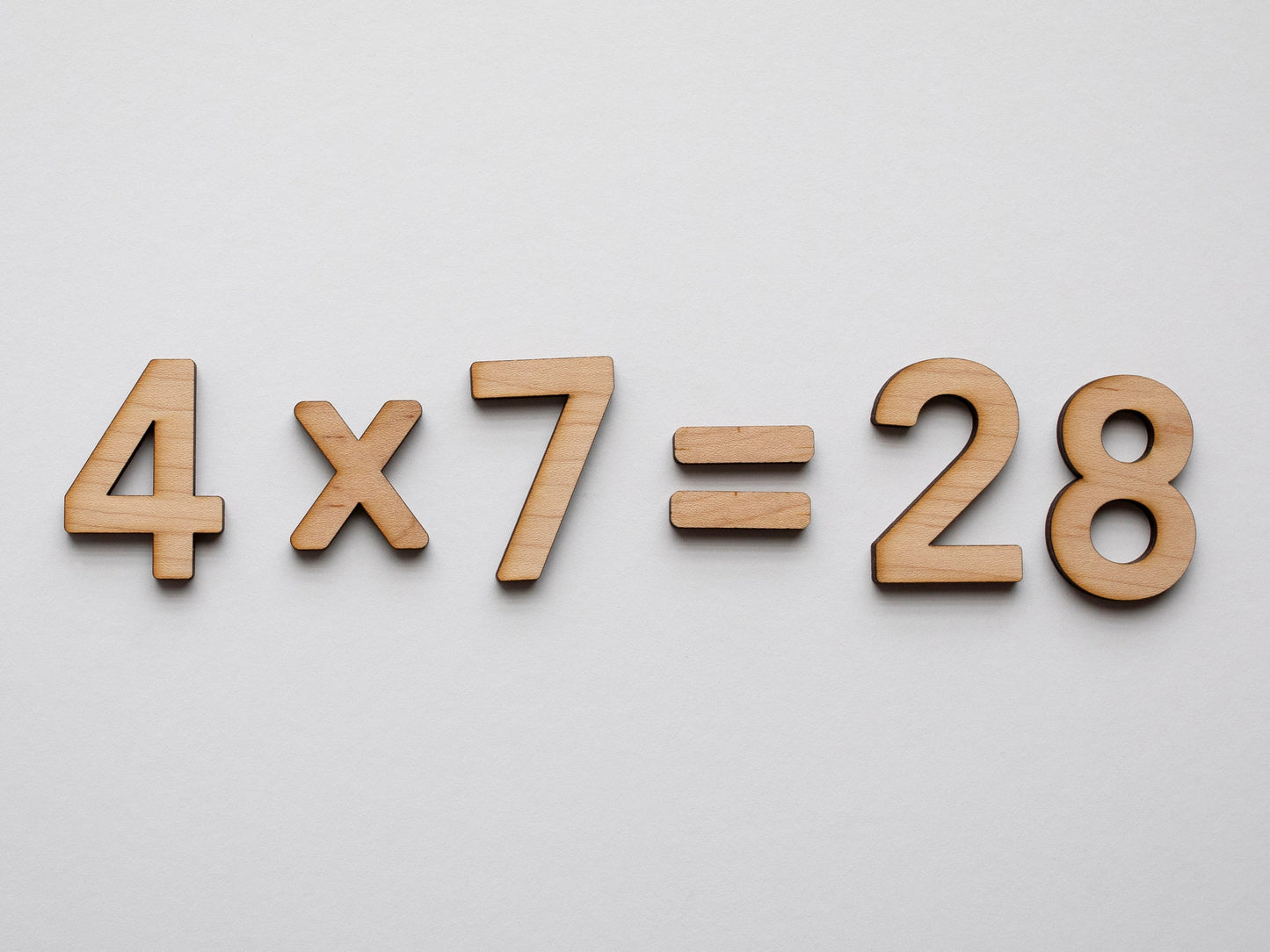 Wooden Number Set Wood Numerals & Math Symbols in Maple