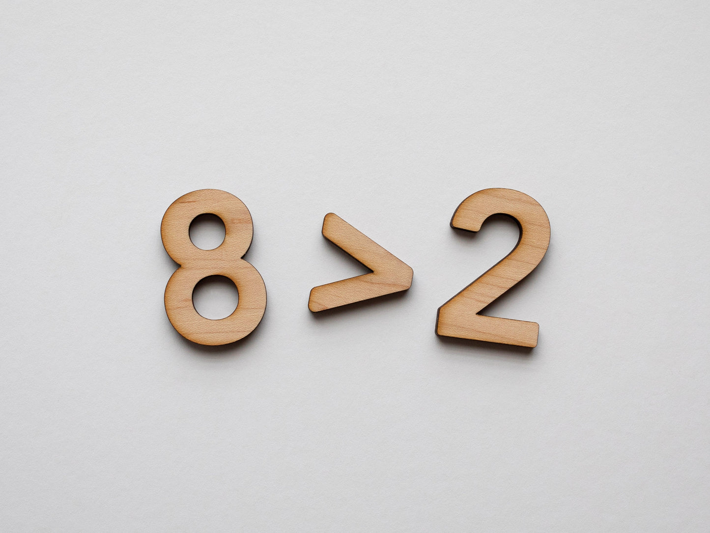 Wooden Number Set Wood Numerals & Math Symbols in Maple