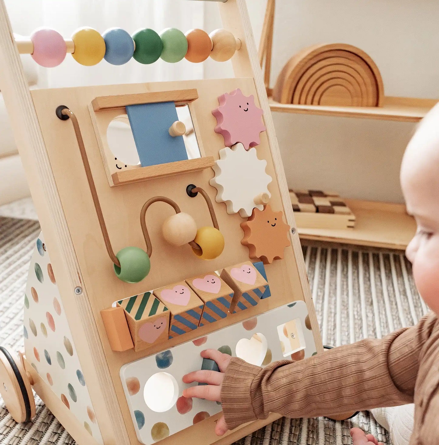 Natural Wooden Baby Walker