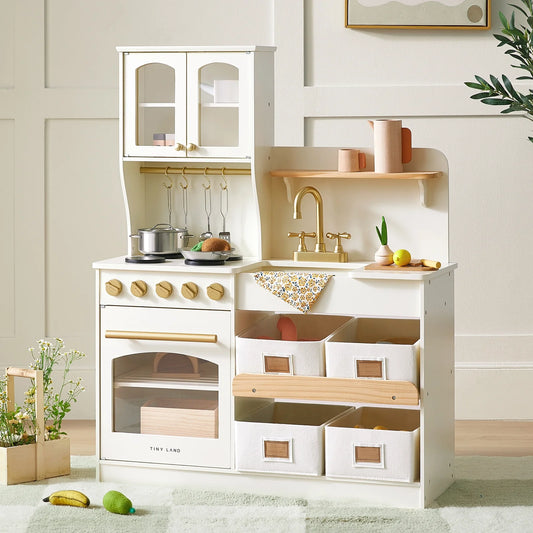 Wooden Play Kitchen with Accessories for Creative Toddlers