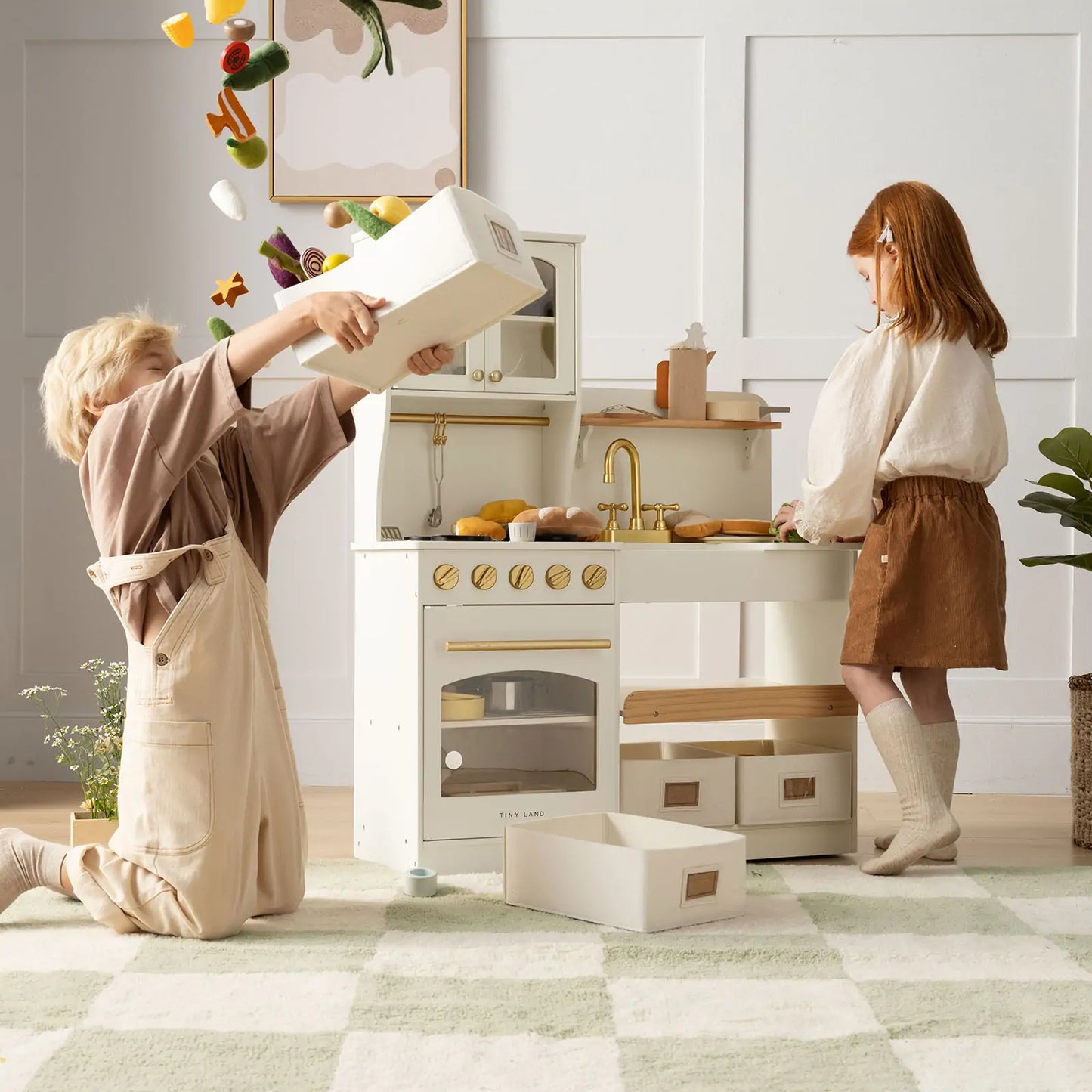 Wooden Play Kitchen with Accessories for Creative Toddlers