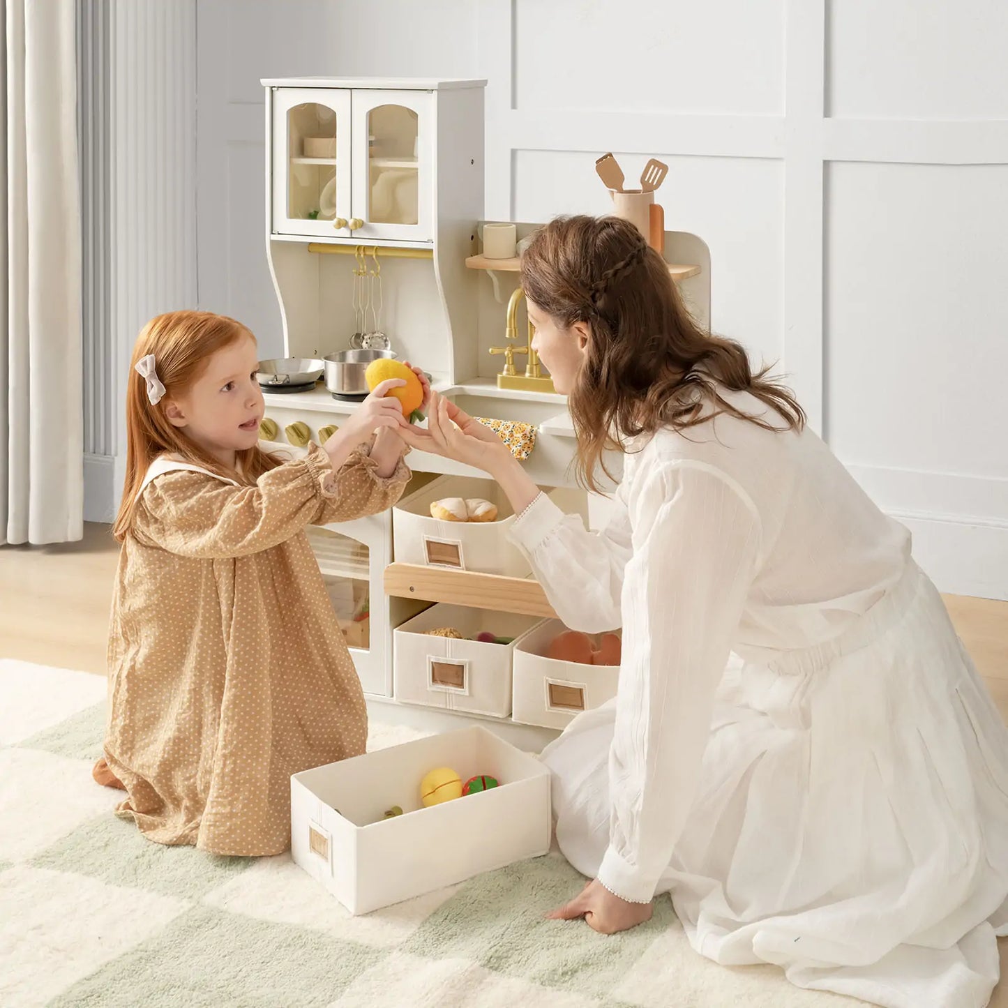Wooden Play Kitchen with Accessories for Creative Toddlers
