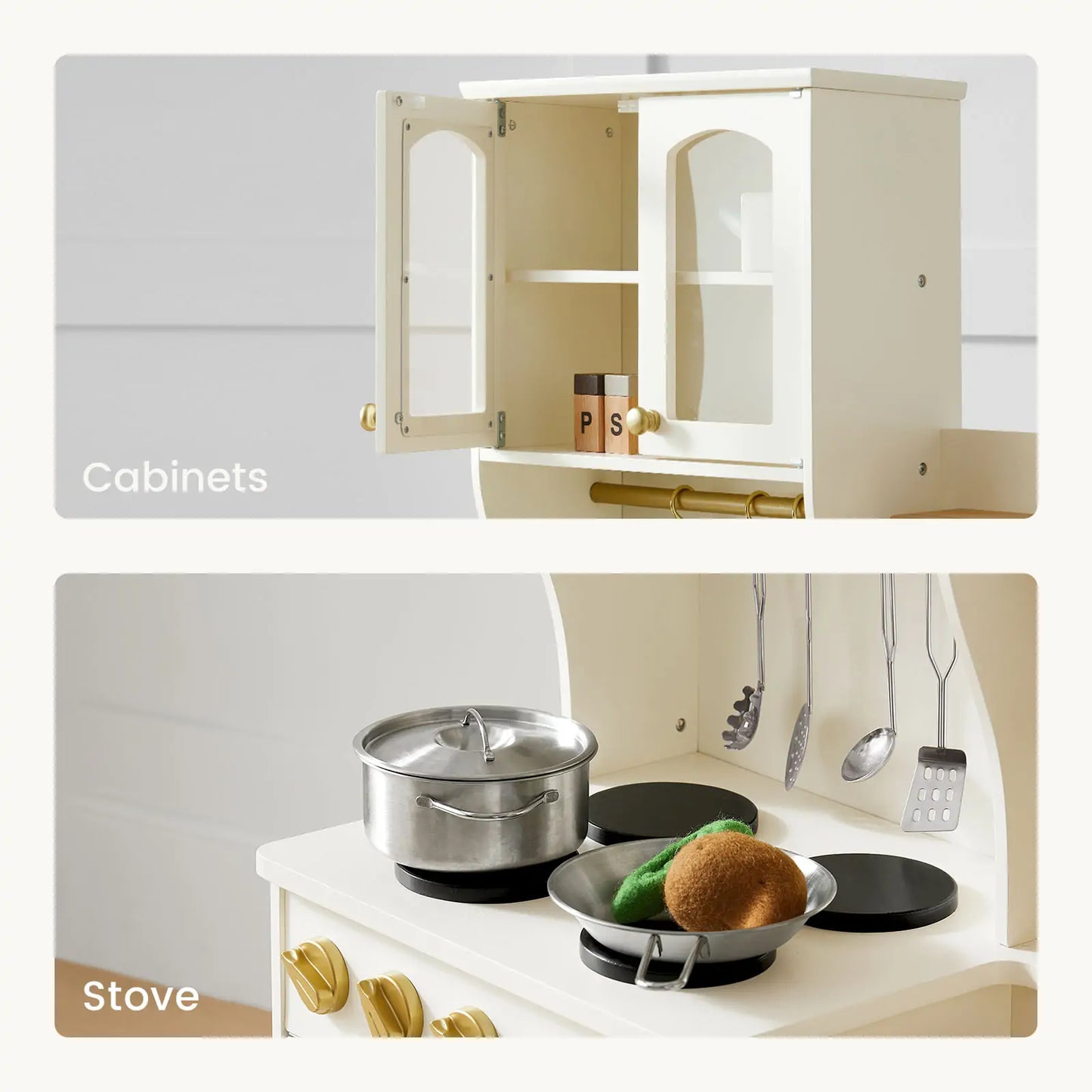 Wooden Play Kitchen with Accessories for Creative Toddlers
