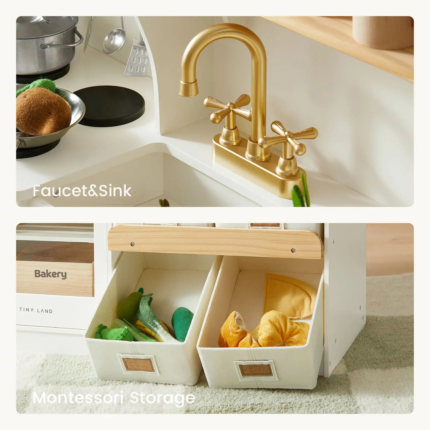 Wooden Play Kitchen with Accessories for Creative Toddlers