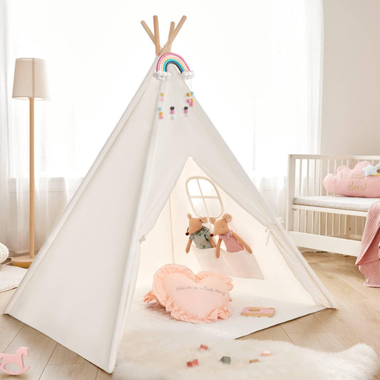 Teepee Tent for Kids with Mat - Indoor Play Tent