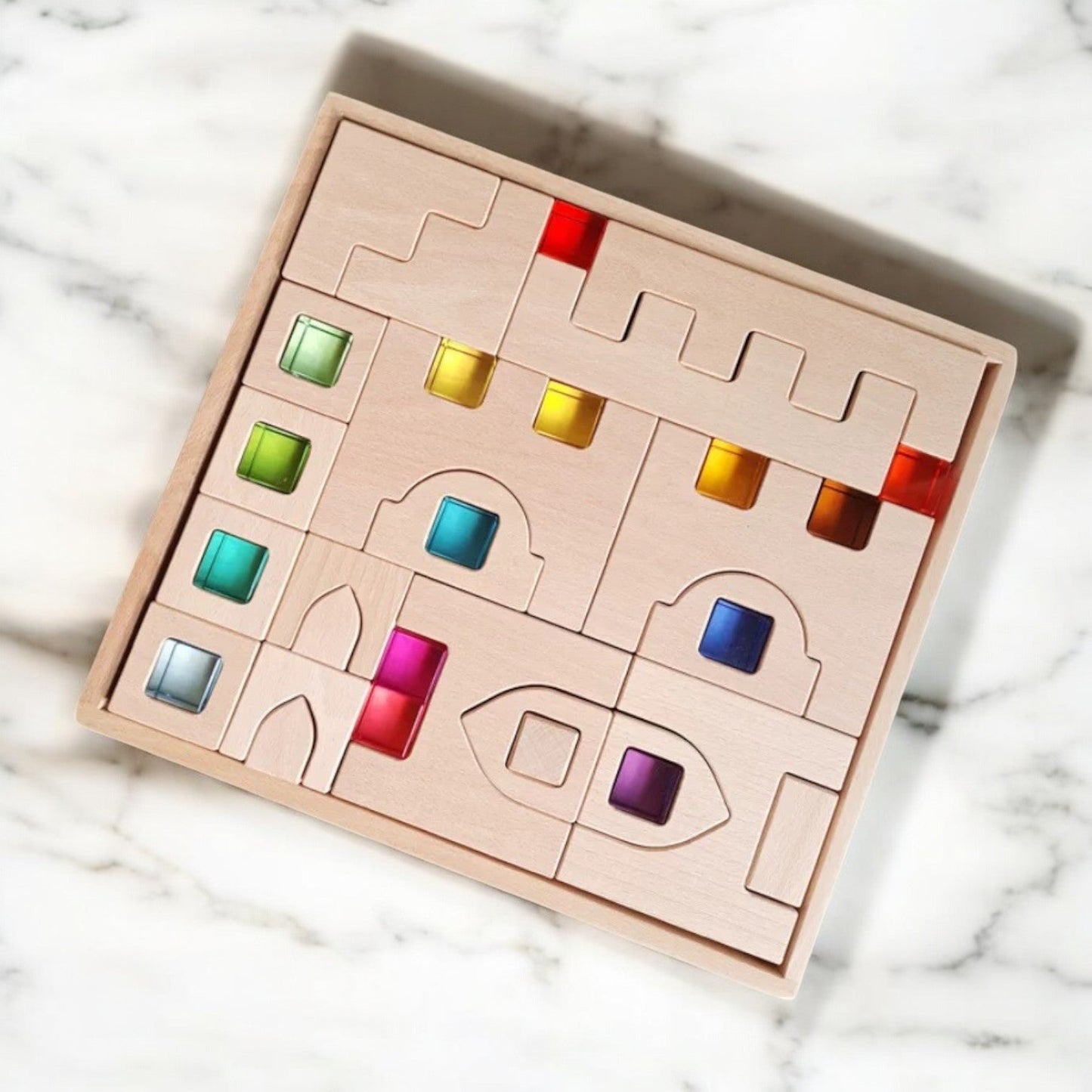 Natural Wooden Architectural Building Blocks – 21 or 26 Piece Set