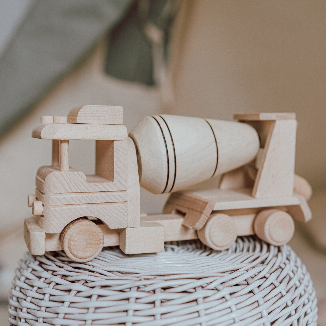 Concrete Mixer Wooden Toy