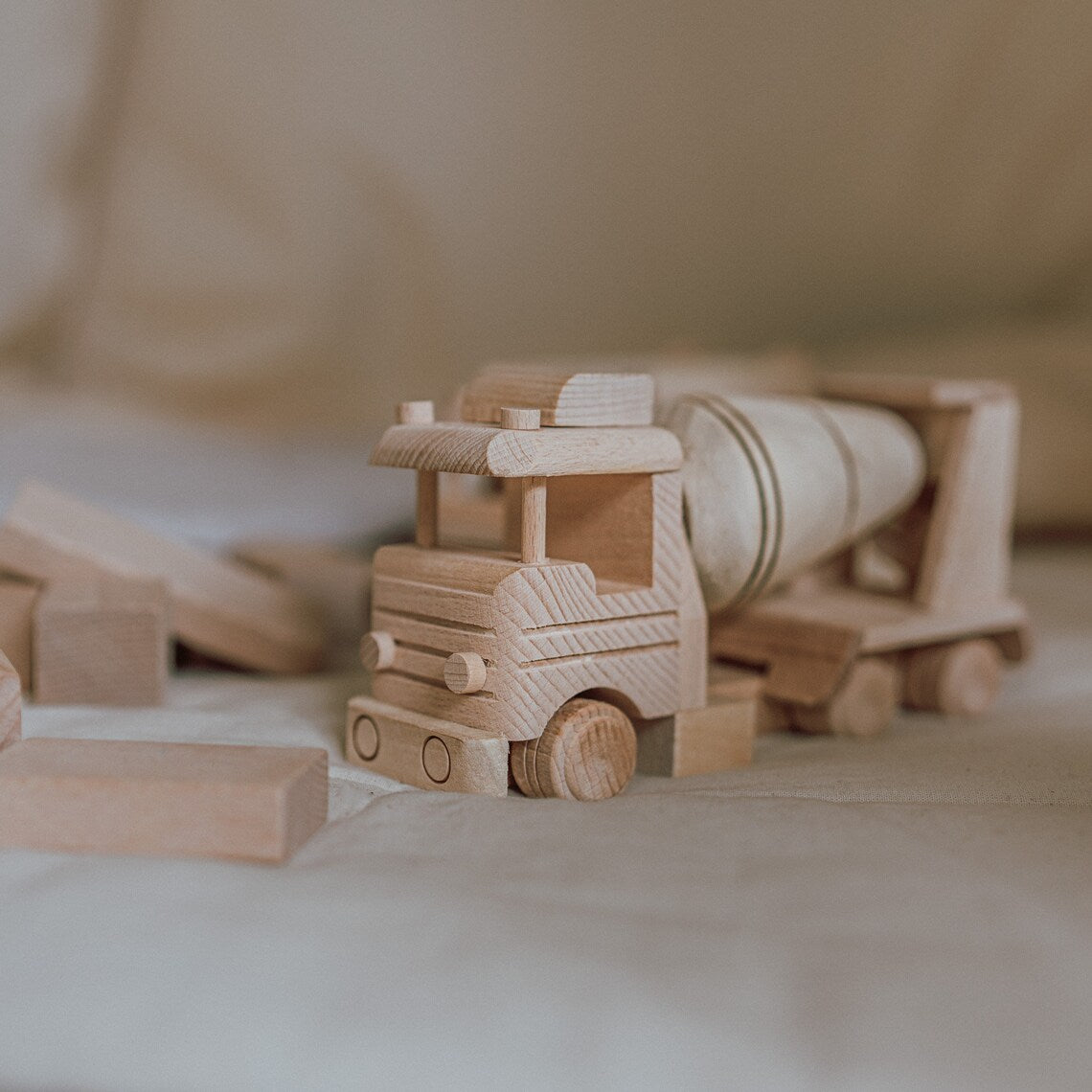 Concrete Mixer Wooden Toy