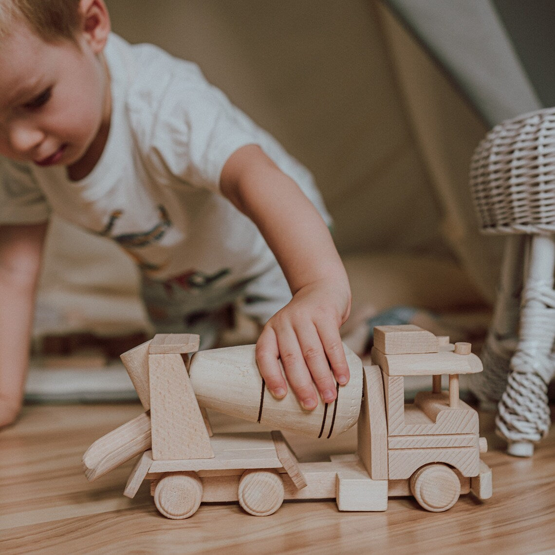 Concrete Mixer Wooden Toy