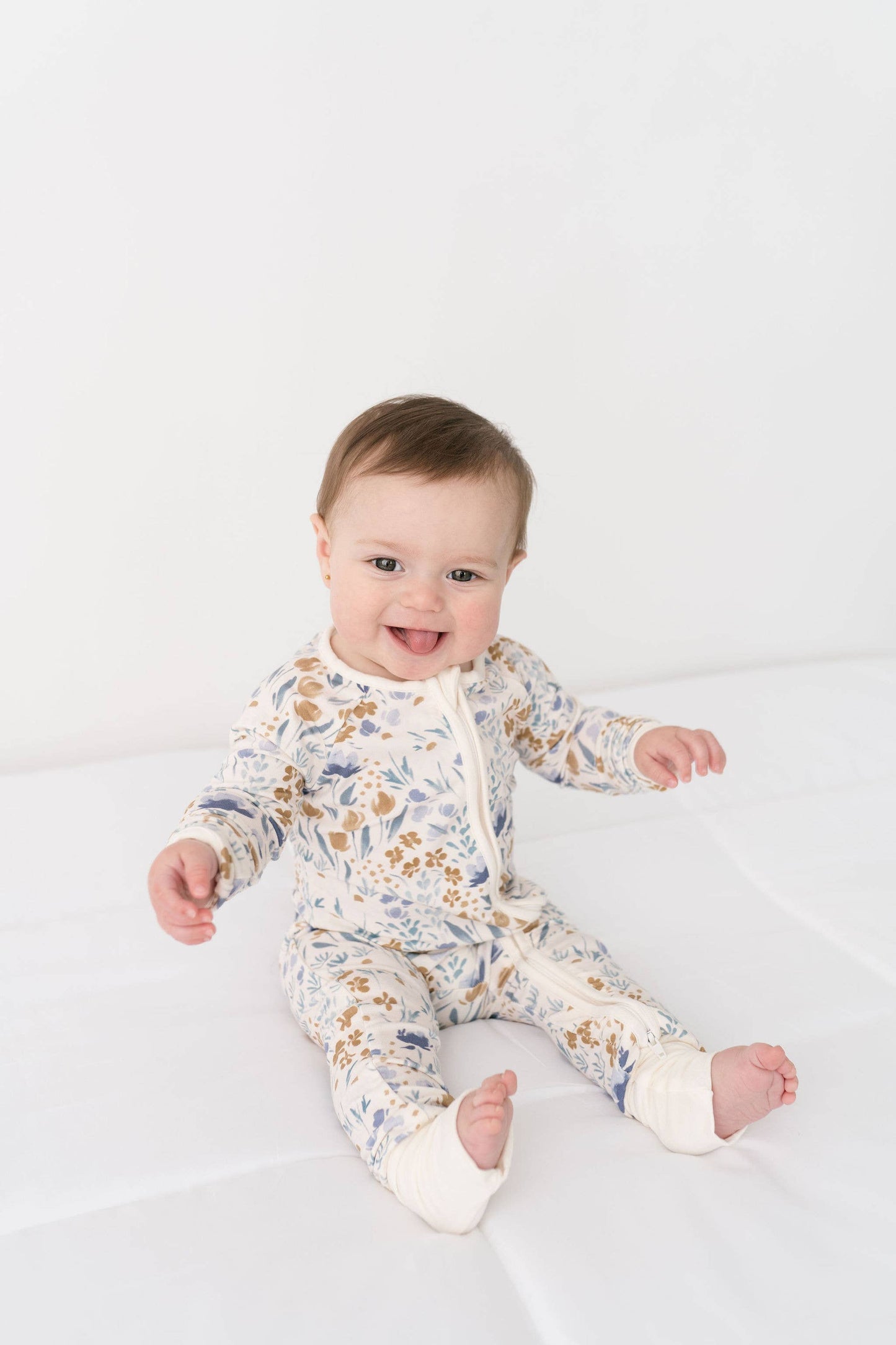 Watercolor Floral Bamboo Pajama Jumpsuit