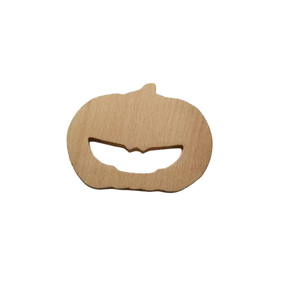 Pumpkin Jack-O-Lantern Wooden Teether Halloween Toy