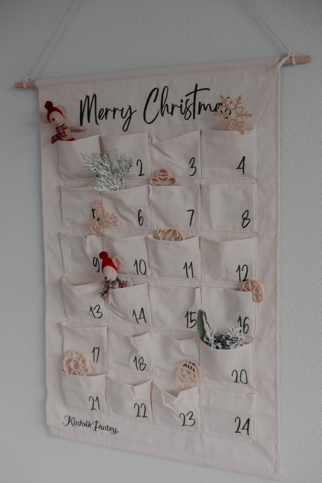 Kinfolk Linen Christmas Advent Hanging Calendar