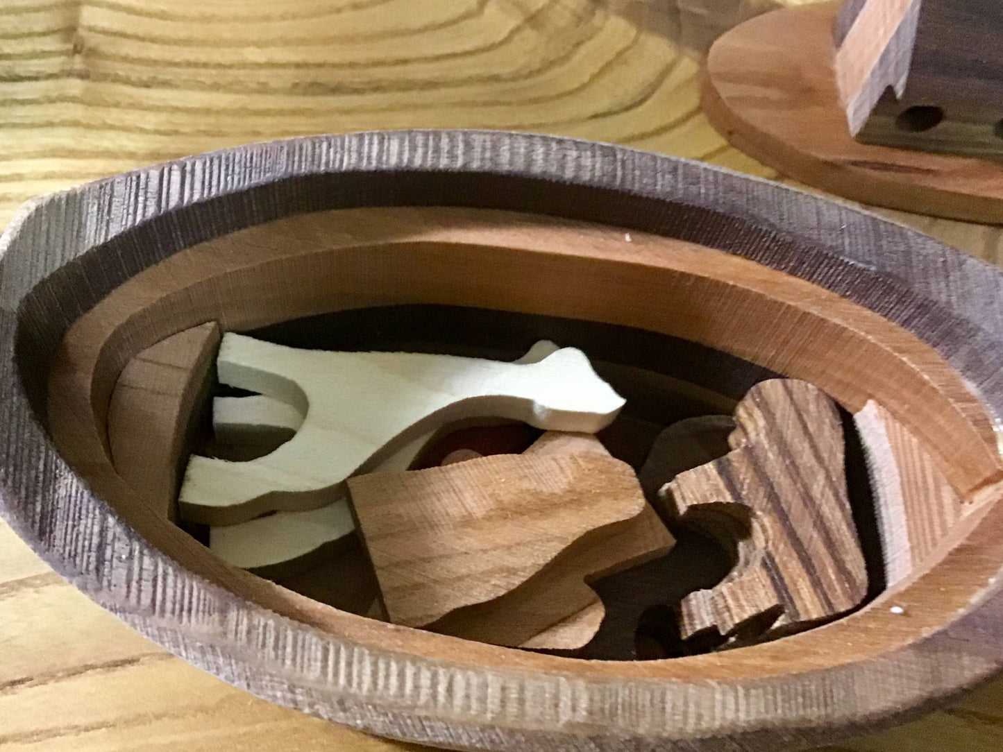 Wooden Mini Noah's Ark Set with Boat and 6 Animal Pairs