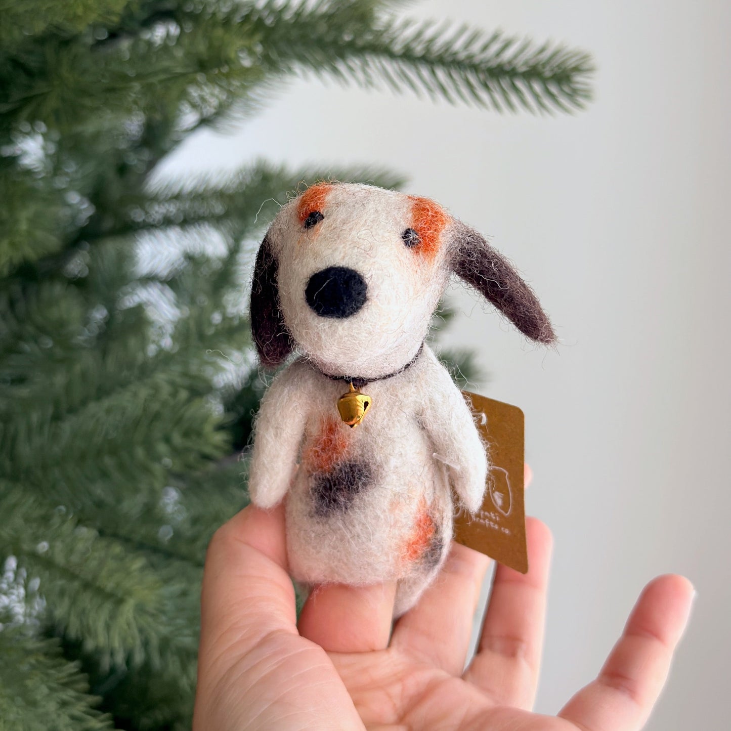 Calico Dog Finger Puppet