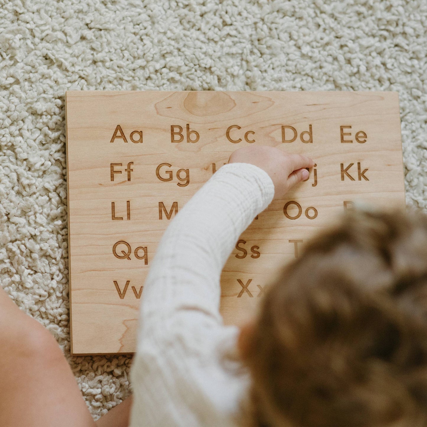 Wooden Uppercase and Lowercase Alphabet Manuscript Board - Stand Included