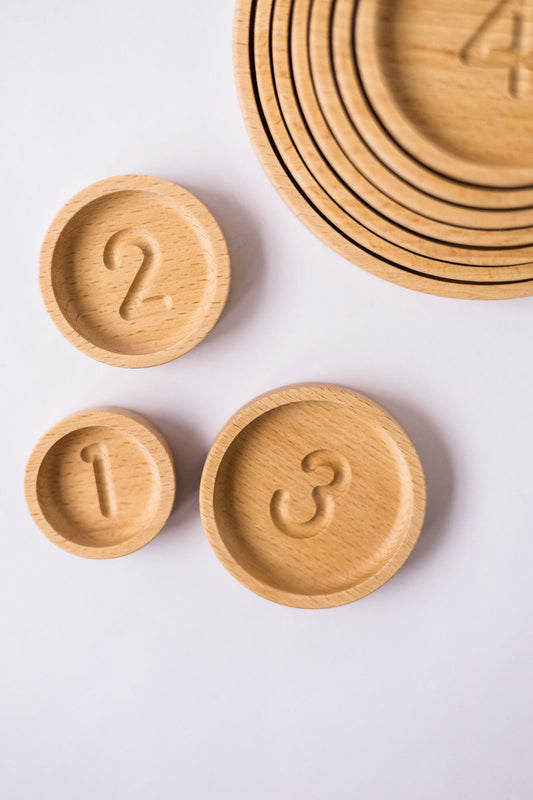 Wooden Counting Trays with Acorns
