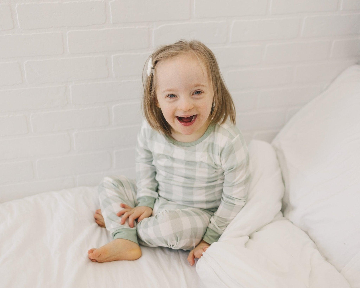 Sage Gingham 2pc Bamboo Pajamas