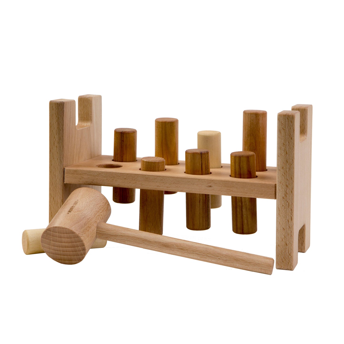 Pound-A-Peg Wooden Story Montessori Toy in Natural Wood
