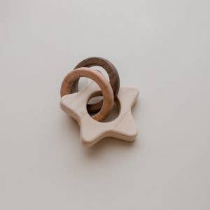 Star Baby Rattle Made of Wood