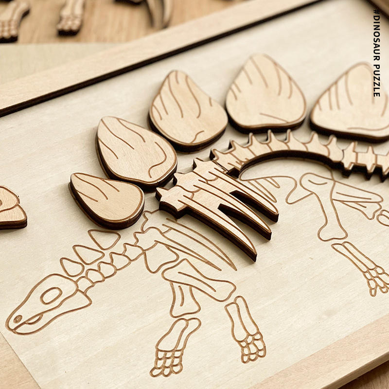 Wooden stegosaurus puzzle