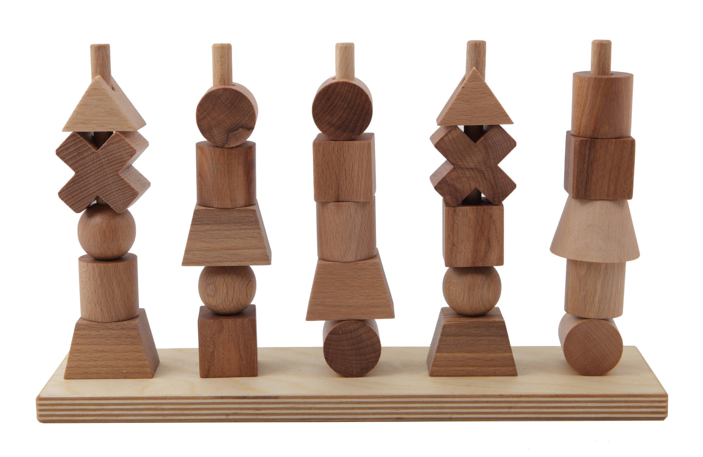 Stacking Shapes Montessori Toy with 3D Shape Stacker