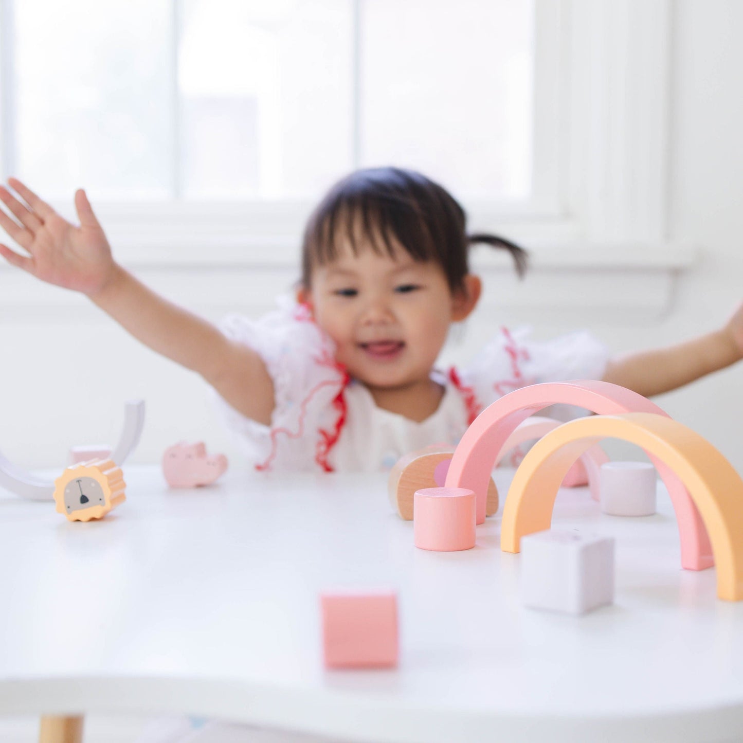Pink Animal Rainbow Stacking Toy