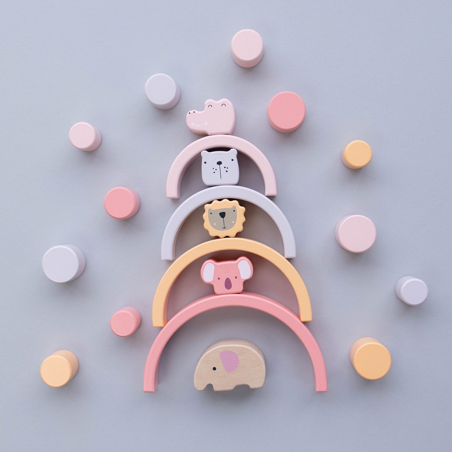 Pink Animal Rainbow Stacking Toy